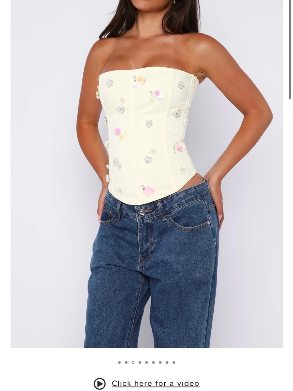 White Fox Summer Love Strapless Bustier
Lemon size XS